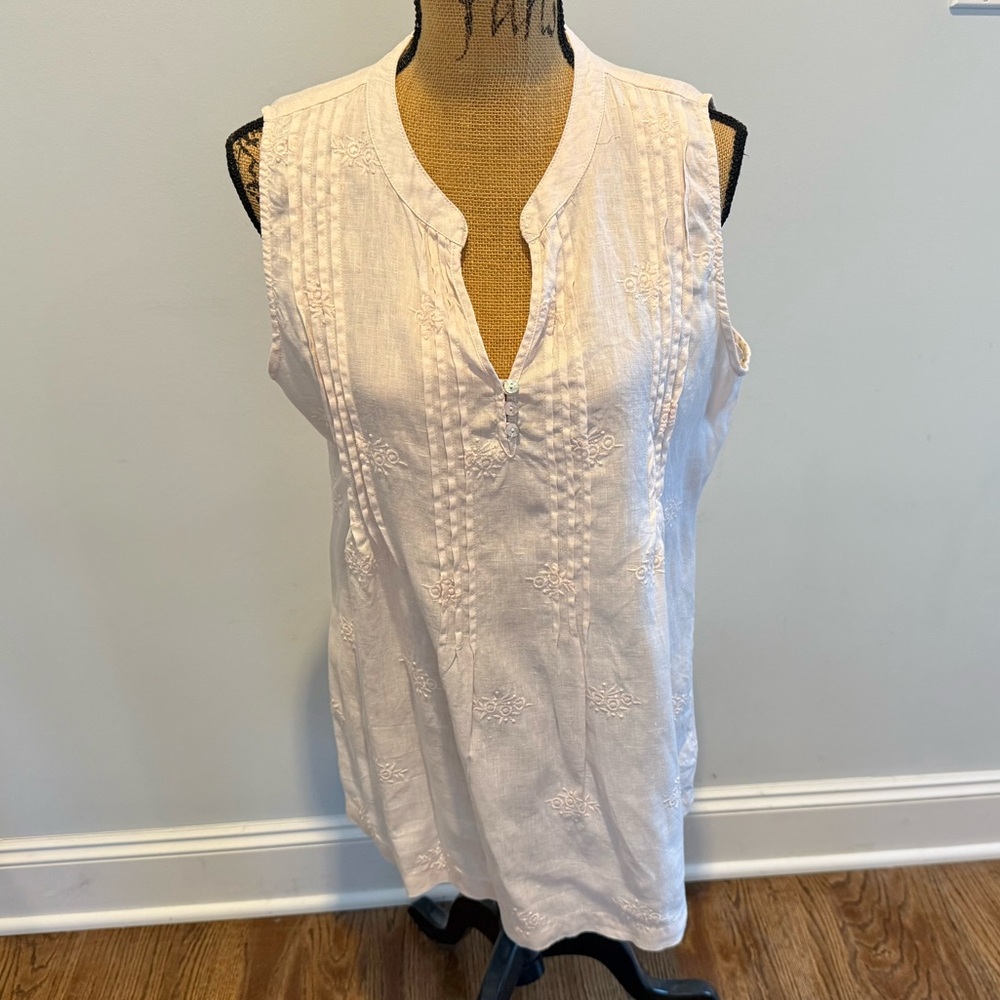 Sleeveless Linen Top